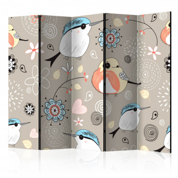 Paravan - Natural pattern with birds II [Room Dividers] - Img 1