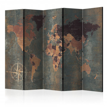 Paravan - Room divider – Map in browns and greys - Img 1