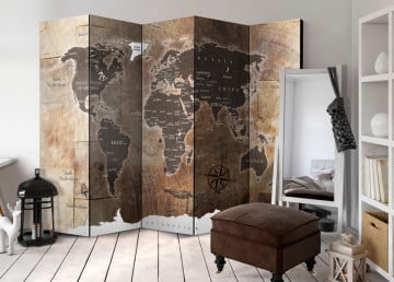 Paravan - Room divider – Map on the wood - Img 2