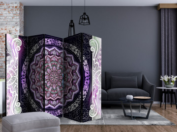 Paravan - Round Stained Glass (Violet) II [Room Dividers] - Img 2