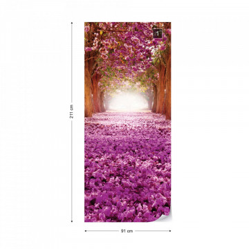 Pink Trees Path Photo Wallpaper Wall Mural - Img 14