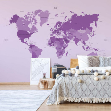 Political World Map Purple - Img 1
