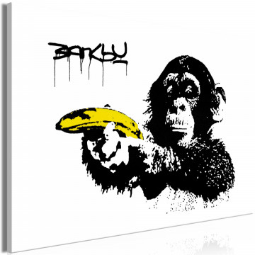 Tablou - Banksy: Monkey with Banana (1 Part) Wide - Img 1