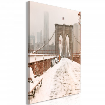 Tablou - Brooklyn Bridge in Sepia (1 Part) Vertical - Img 1