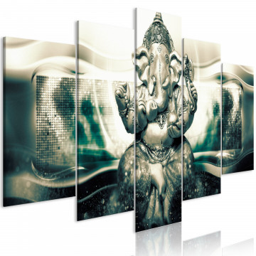 Tablou - Buddha Style (5 Parts) Green Wide - Img 1