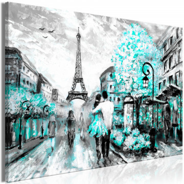 Tablou - Colourful Rendez-Vous (1 Part) Wide Turquoise - Img 1