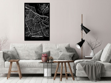 Tablou - Dark Map of Amsterdam (1 Part) Vertical - Img 2