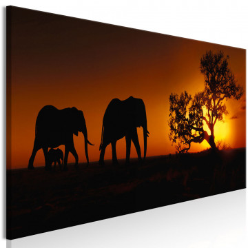 Tablou - Elephant Family (Orange) - Img 1