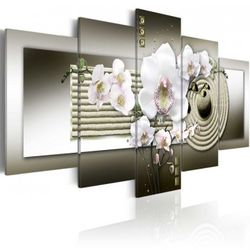 Tablou - Orchid and zen garden in grey - Img 1