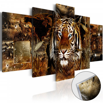 Tablou pe sticlă acrilică - Golden Jungle [Glass] - Img 1