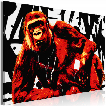 Tablou - Pop Art Monkey (1 Part) Narrow Red - Img 1