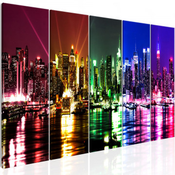 Tablou - Rainbow New York (5 Parts) Narrow - Img 1