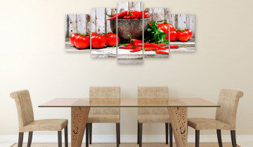 Tablou - Red Vegetables (5 Parts) Wood Wide - Img 4