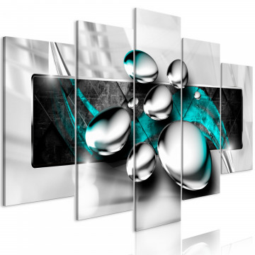 Tablou - Shiny Stones (5 Parts) Wide Turquoise - Img 1