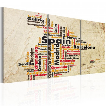 Tablou - Spain: text map in colors of national flag - Img 1