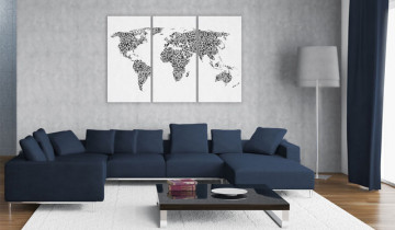 Tablou - The World map - alphabet - triptych - Img 4