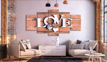 Tablou - Wooden Letters (5-Parts) Wide - Img 4