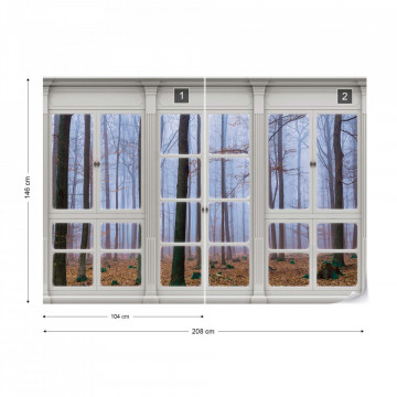 3D Door View Misty Forest Photo Wallpaper Wall Mural - Img 11
