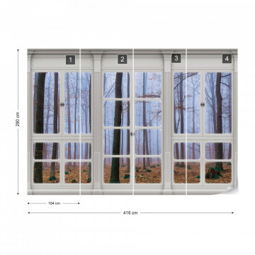 3D Door View Misty Forest Photo Wallpaper Wall Mural - Img 14