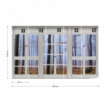 3D Door View Misty Forest Photo Wallpaper Wall Mural - Img 15
