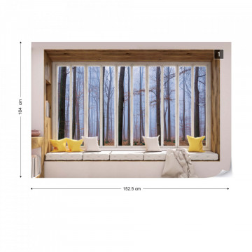 3D Window View Misty Forest Photo Wallpaper Wall Mural - Img 10