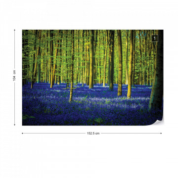 Blue Forest Trees Photo Wallpaper Wall Mural - Img 12