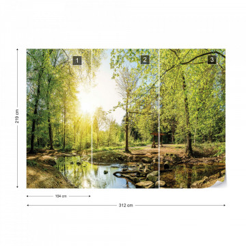 Calm Forest Pool Photo Wallpaper Wall Mural - Img 10