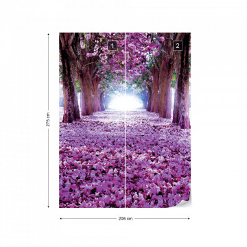 Flowers Trees Path Purple Photo Wallpaper Wall Mural - Img 11