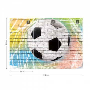 Football Graffiti Brick Wall Photo Wallpaper Wall Mural - Img 12