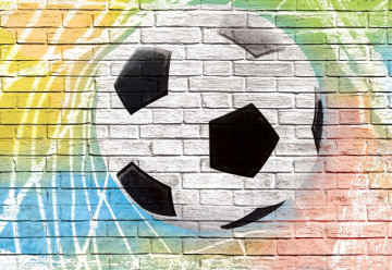 Football Graffiti Brick Wall Photo Wallpaper Wall Mural - Img 3