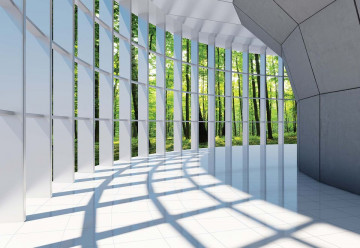 Forest 3D Modern Architecture View Photo Wallpaper Wall Mural - Img 3