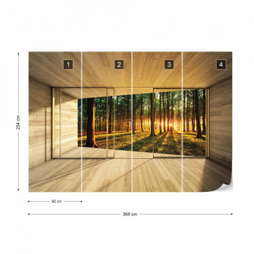 Forest 3D Modern Window View Photo Wallpaper Wall Mural - Img 9