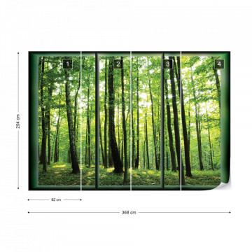 Forest Trees Green Window View Photo Wallpaper Wall Mural - Img 7