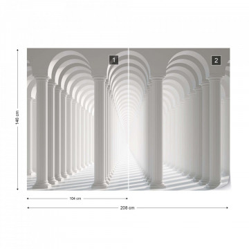 Fototapet - 3D Columns Optical Illusion - Img 11