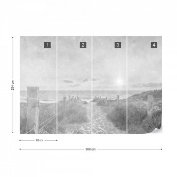 Fototapet - Apus de Vară – Aspect Vintage Alb-Negru - Img 10