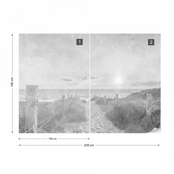 Fototapet - Apus de Vară – Aspect Vintage Alb-Negru - Img 14