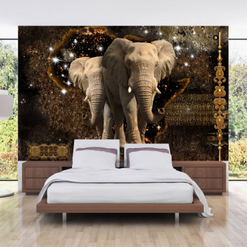 Fototapet - Brown Elephants - Img 1