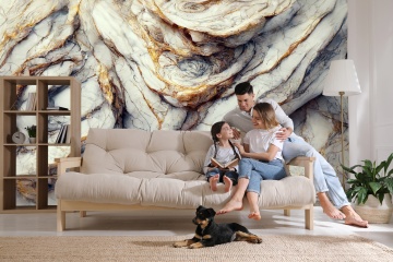 Fototapet - Luxurious Gray Gold Marble Texture - Img 6
