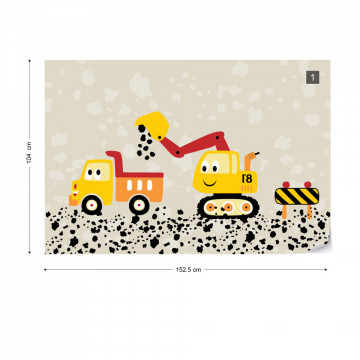 Fototapet - Muncind cu Lorry & Digger 13