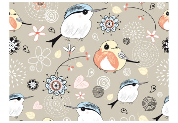 Fototapet - Natural pattern with birds - Img 2