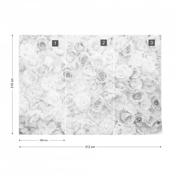 Fototapet - Trandafiri Romantici – Aspect Vintage Alb-Negru - Img 15