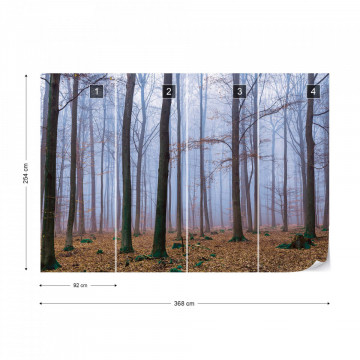 Misty Forest Photo Wallpaper Wall Mural - Img 8