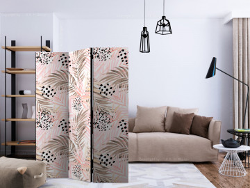 Paravan - Pink Palm Leaves [Room Dividers] - Img 2