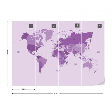 Political World Map Purple - Img 3