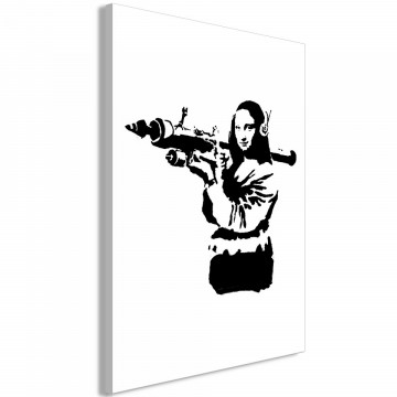 Tablou - Banksy Mona Lisa with Rocket Launcher (1 Part) Vertical - Img 1