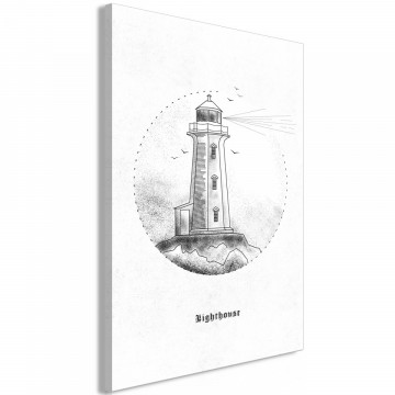 Tablou - Black and White Lighthouse (1 Part) Vertical - Img 1