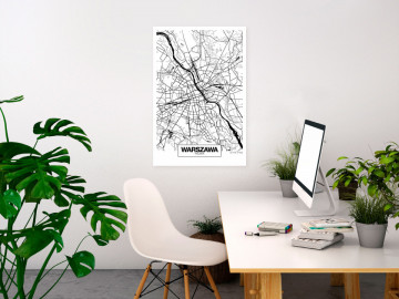 Tablou - City Plan: Warszawa (1 Part) Vertical - Img 1
