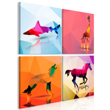 Tablou - Geometric Animals (4 Parts) - Img 1