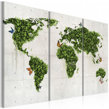 Tablou - Green land of butterflies - triptych - Img 1