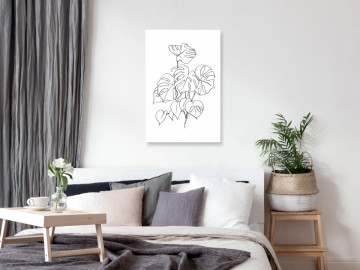 Tablou - Monochrome Monstera (1 Part) Vertical - Img 1